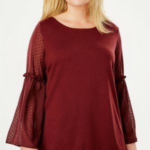 NWOT Jessica London Wine Sheer 🔔Sleeve Sweater 18/20